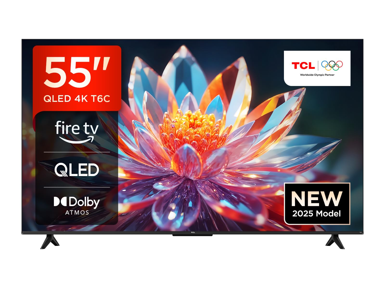 TCL 55T6C 55'' QLED TV 4K HDR, FireTV (SmartTV con Dolby Vision e Atmos, HDR10+, Premi e Chiedi ad Alexa)
