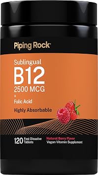 Piping Rock Vitamin B12 Sublingual | 2500 mcg | 120 Tablets