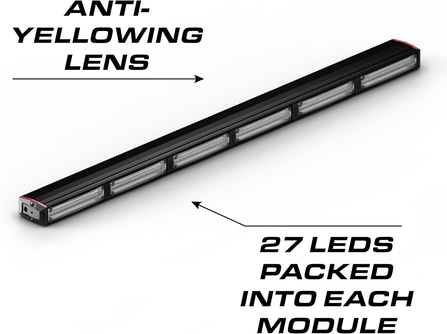 Feniex Quantum 800 Lightstick | Single Color | Programmable Red-Blue-Amber-White-Green Modules | 216 LEDs, Super Bright 3 Watt LEDs, SAE Class 1 | Emergency Warning Lights