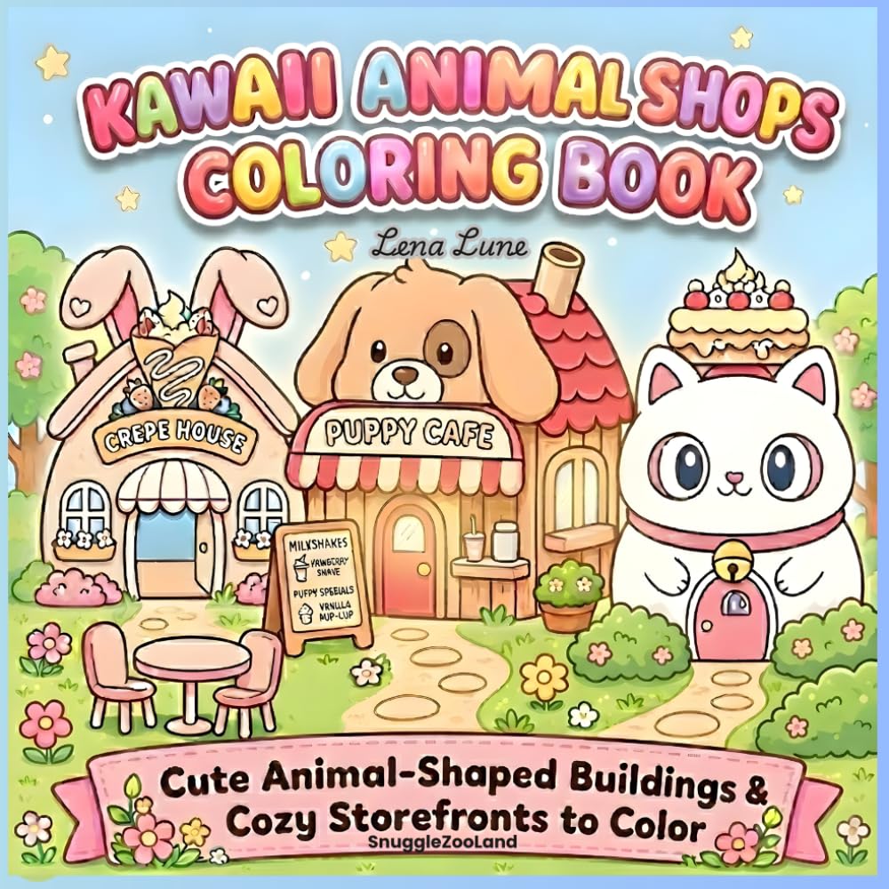 Kawaii Animal Shops Coloring Book: Cute Animal-Shaped Buildings & Cozy Storefronts to Color (KAWAII Animal Buildings)