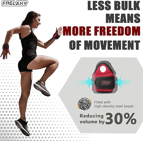 Miniatura 4 de Frelaxy Pesas de muñeca con trabillas para el pulgar para hombres y mujeres, 1 libra, 2, 2 libras, 2 libras, 3 libras, 2 pesas de tobillo, guantes