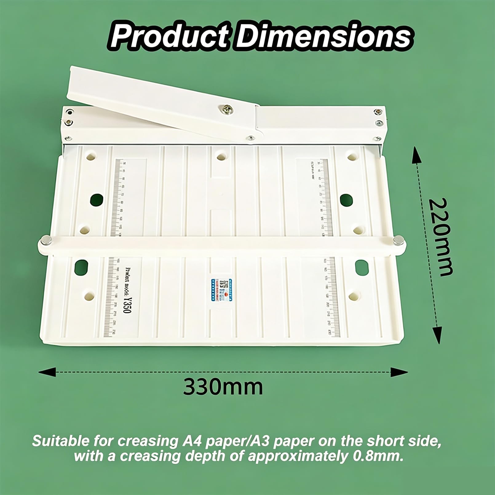 Papierfalzmaschine Für Karton & Einladungen, Manueller Falzer Mit Positionierungsblock – 350 Mm Rillwerkzeug Für Buchumschläge, Broschüren, Grußkarten, Bis Zu 300 G/m²