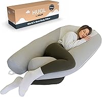 Vista 1 de Plufl Hugl - Almohada corporal refrescante para adultos, hecha con espuma viscoelástica, almohadas de maternidad en forma de U, ideales