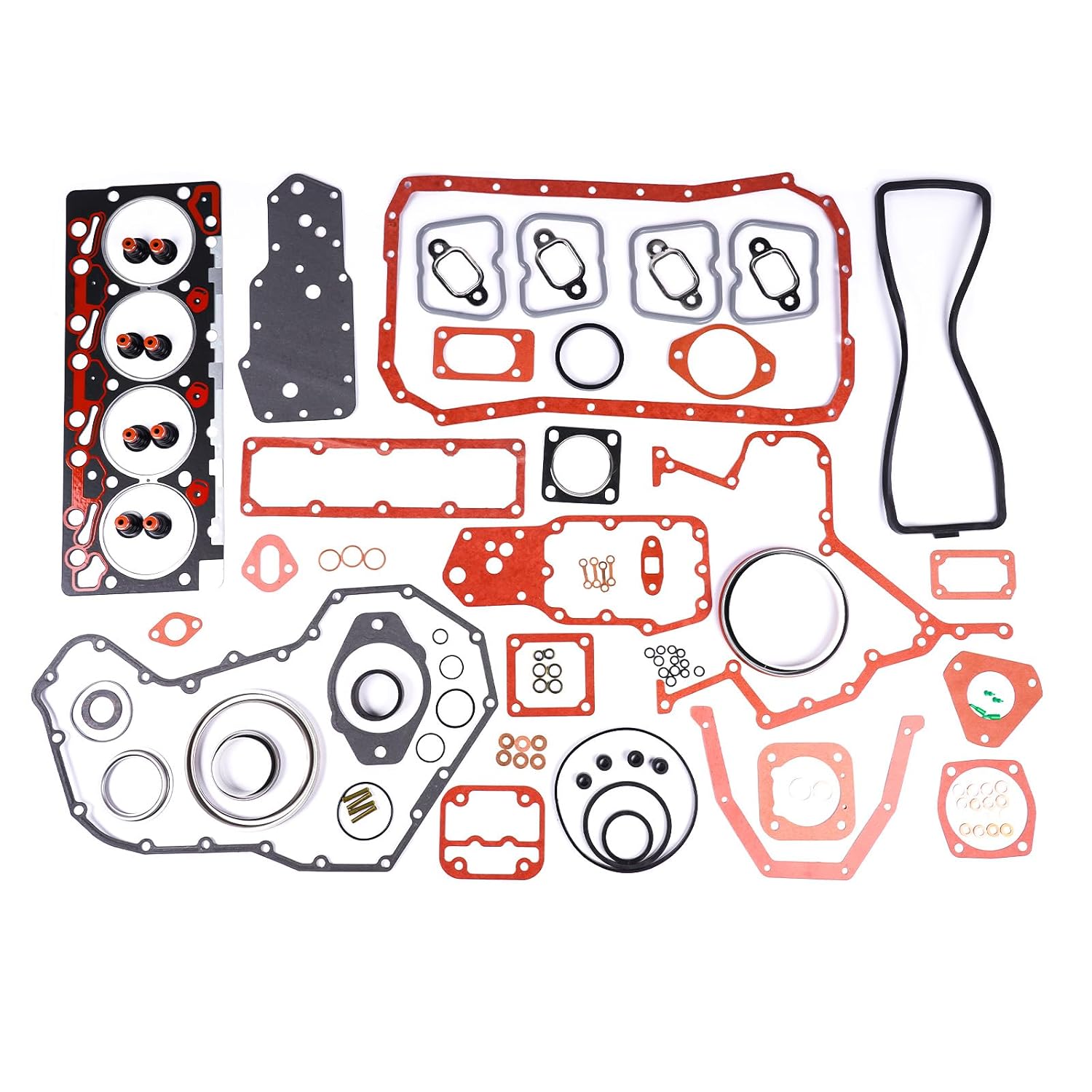 Engine Cylinder Head Gasket Kit Replacement for Cummins 4B 4BT 4BTA 4B3.9 Part# 3804896, 3802240, 3802361, 3802375 Upper & Lower