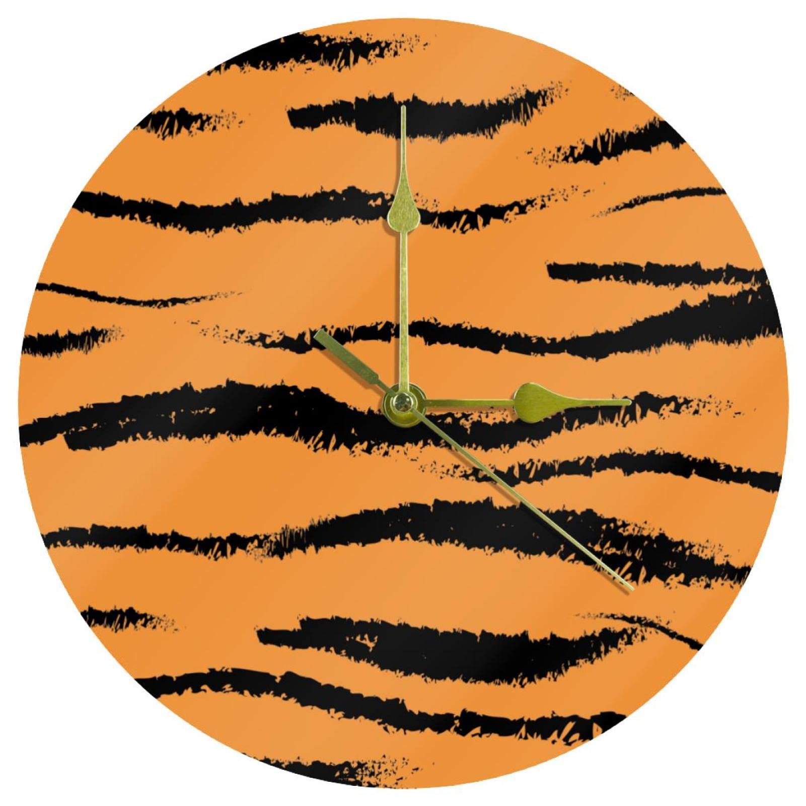 Horloge murale tigre coloré pour salon et bureau décorative 24 cm