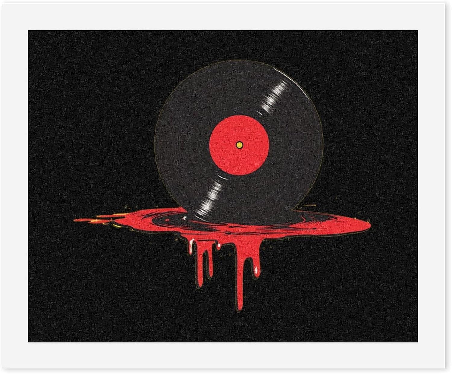 Bloody Music Vinyl Record Paint by Numbers for Adults DIY Oil Painting Kit Digital Paintings on Cotton Abstract Artwork 22x18 Inch