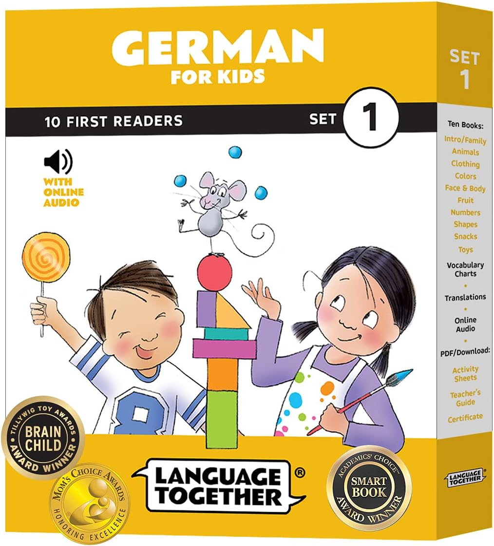 German for Kids: Beginner Learning Set of 10 First Reader Books with Online Audio and 100 Words: Learn German for Kids Ages 3-8, Set 1 by Language Together