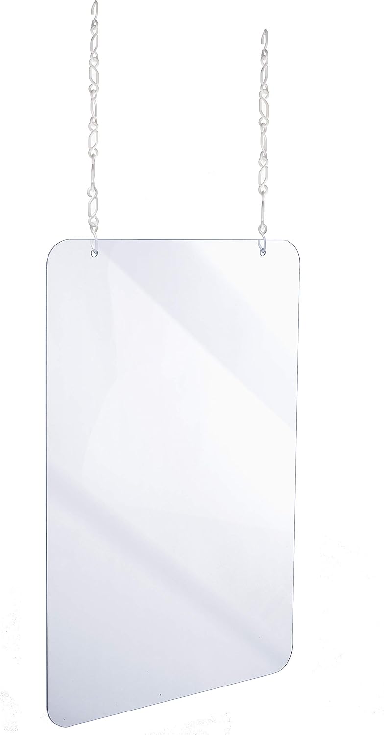 Alpine Industries Hanging Sneeze Guard 24 x 36 in Acrylic Shield
