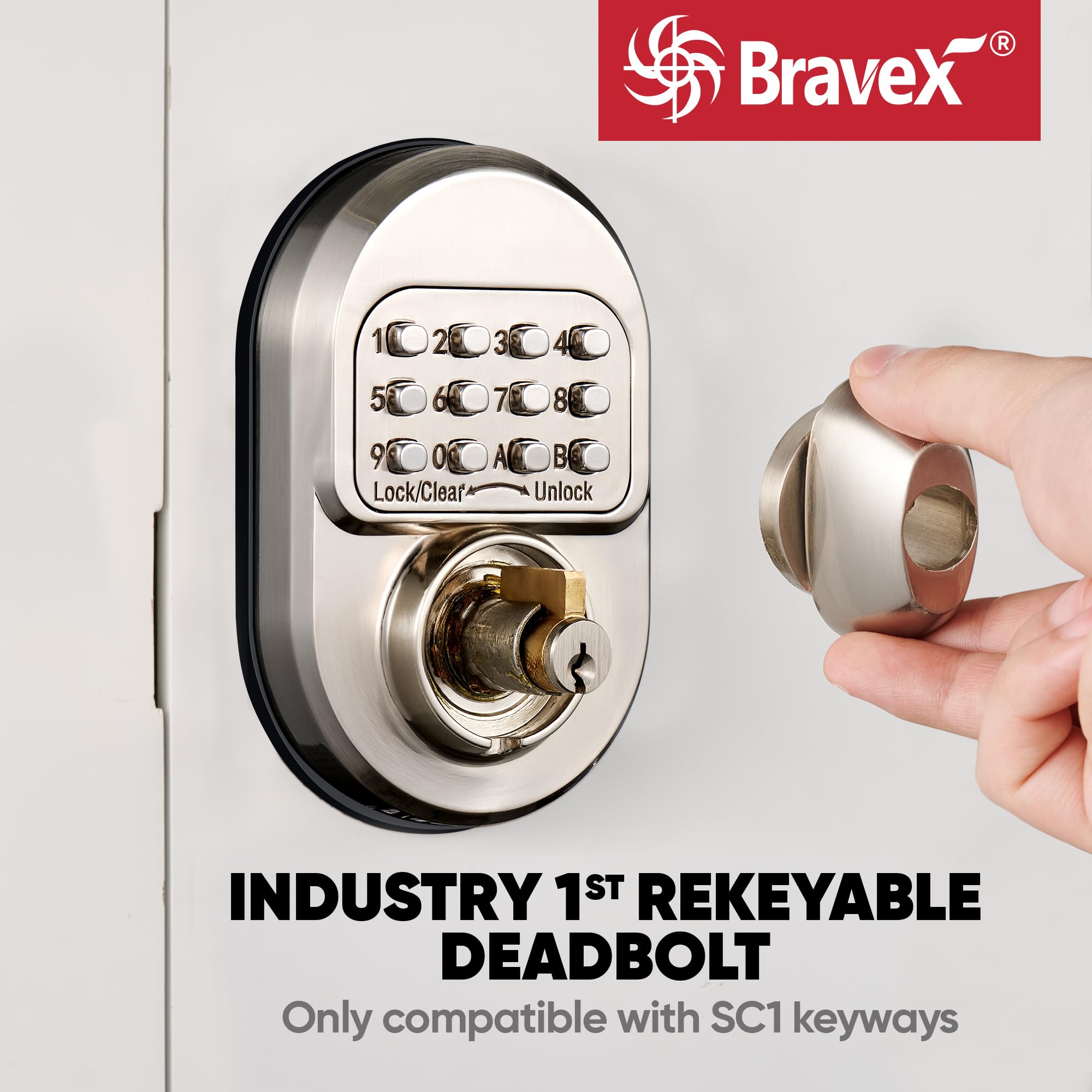 Photo 1 of Mechanical Keyless Deadbolt Door Lock, Sabbath Lock Grade 1 Rekeyable