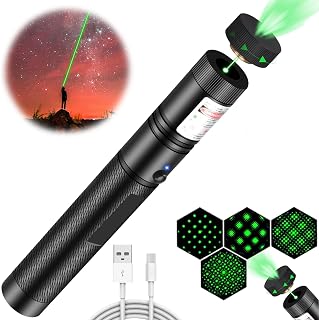 MEUSNO Green High Power Laser Pointer Rechargeable - Long Range Visible Beam for Presentations, Outdoor & Geese Deterrent