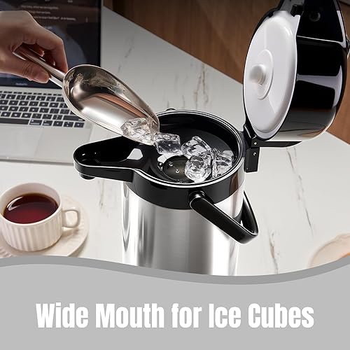 Miniatura 2 de Jarra de café Airpot mejorada con doble bomba, jarra de café de 84 onzas 2.5 L para mantener el calor, dispensador de bebidas para bebidas