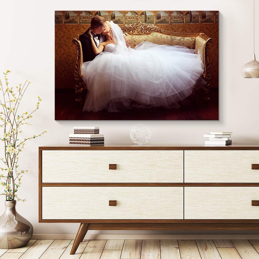 NWT Custom Canvas Prints with Your Photos for Wedding, Personalized Canvas Pictures for Wall to Print Framed 8x10 inches
