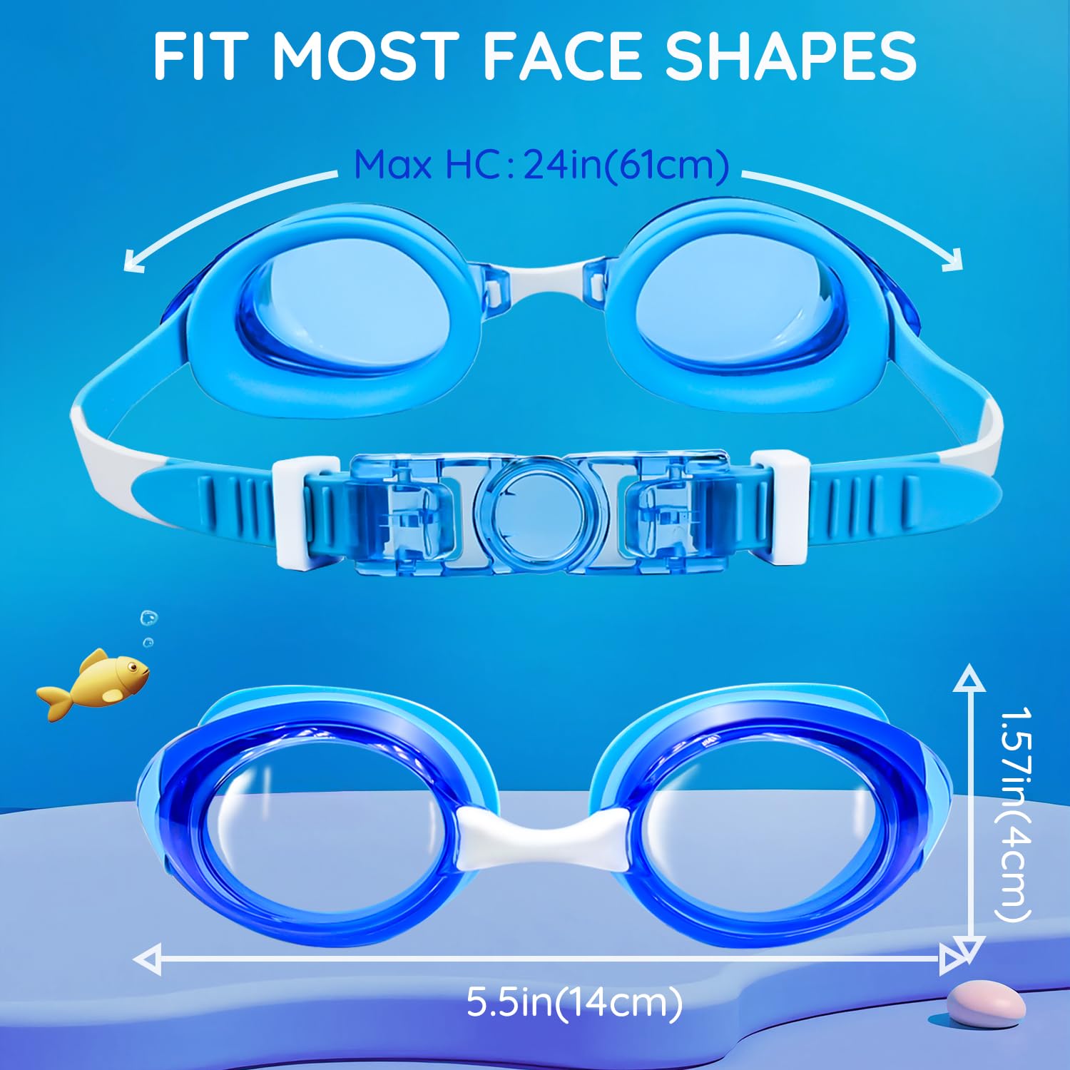 MOMUSE Gafas de natación para niños paquete 2 unidades antivaho a prueba de fugas