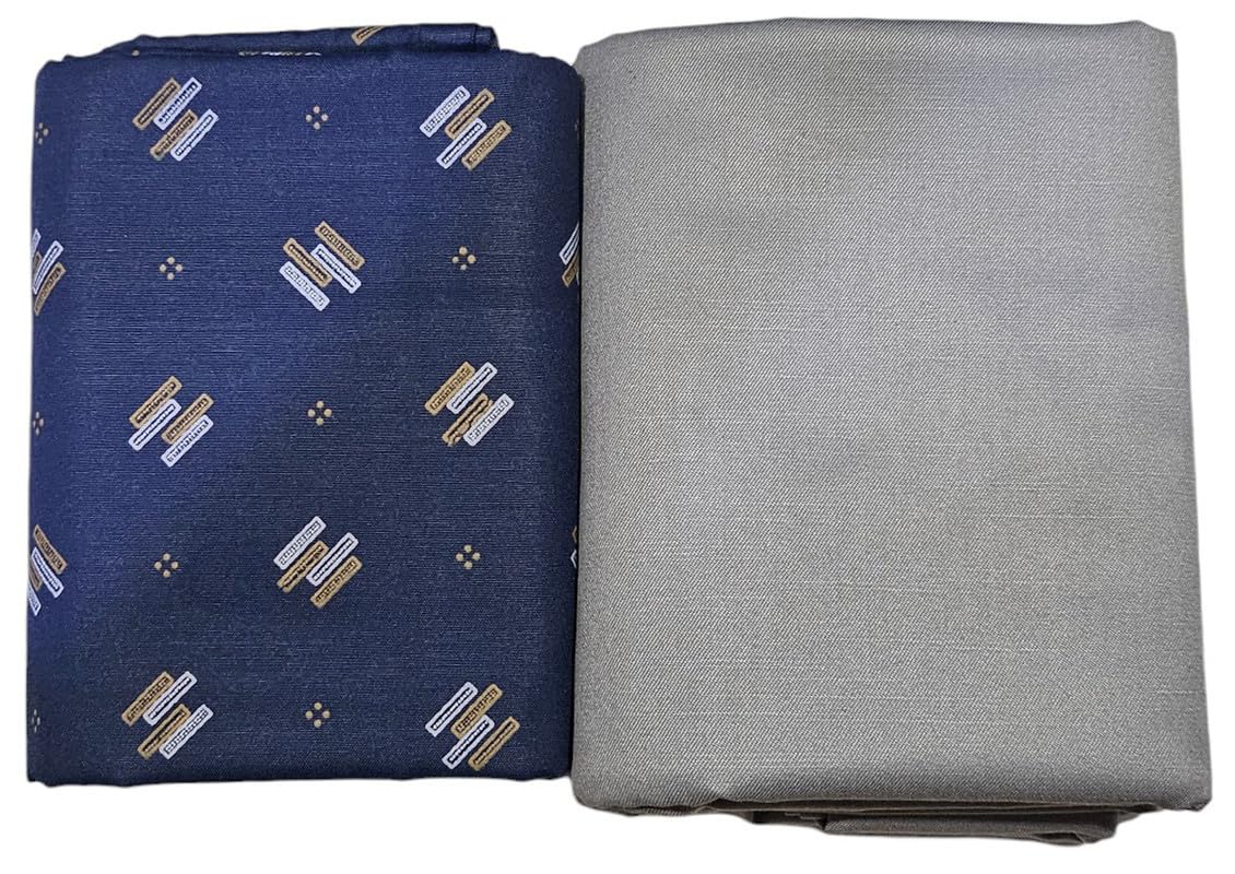 mans fab Shirt & Trouser Fabric in Velvet Box Packing (Shirt-2.35 m, Pant-1.25 m) Blue-27-picture-53