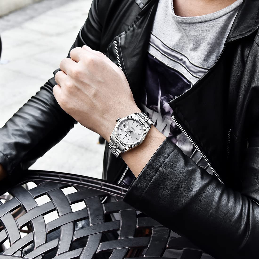 Pagani design Orologio Automatico da Uomo, Movimento Meccanico Automatico Giapponese, Elite Business Watch, Acciaio Inox, Moda Casual, Resistente all'Acqua fino a 100m…