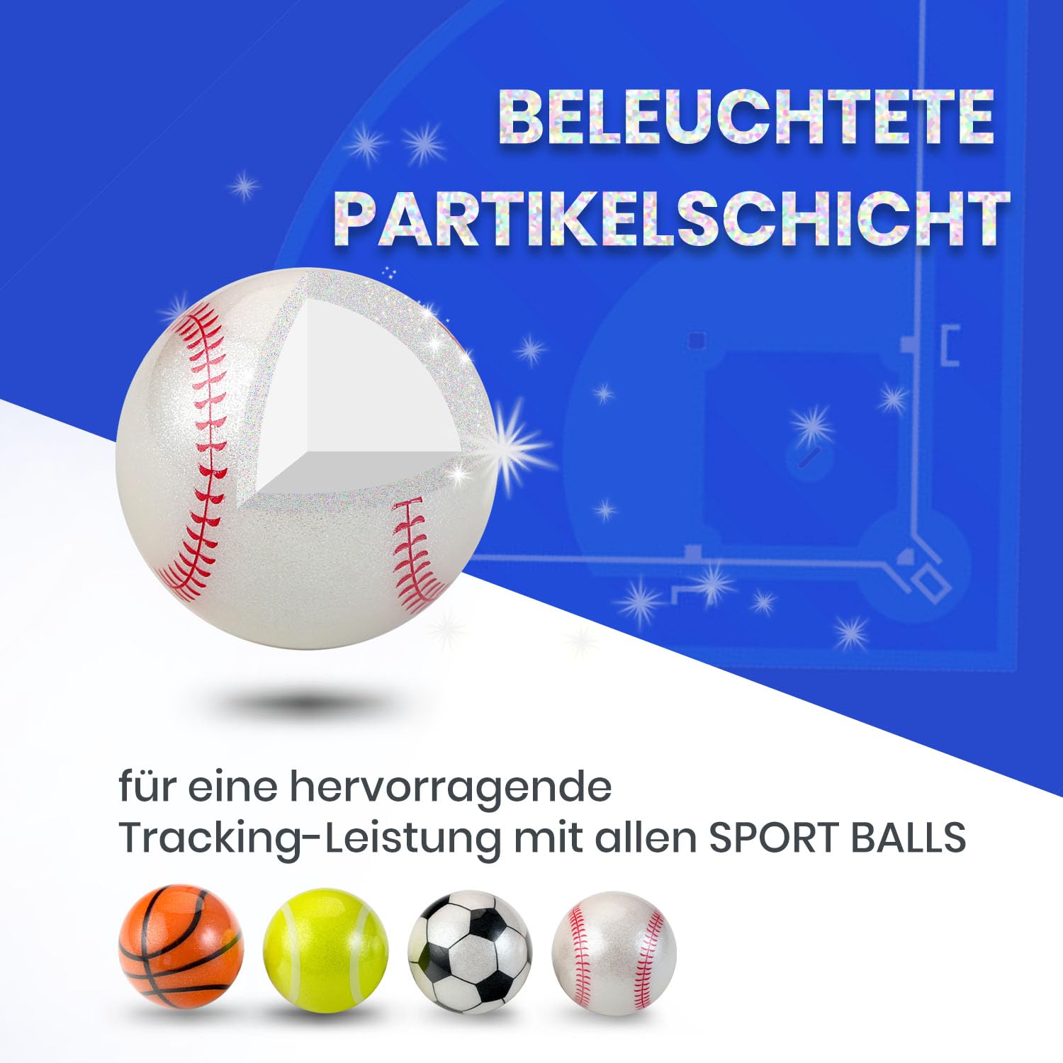 perixx PERIPRO-303BSB - Trackball sportivo da 3,4 cm, design divertente e originale, compatibile con M570, M575, PERIMICE-517/520/717/720 e altri mouse trackball da 3,4 cm