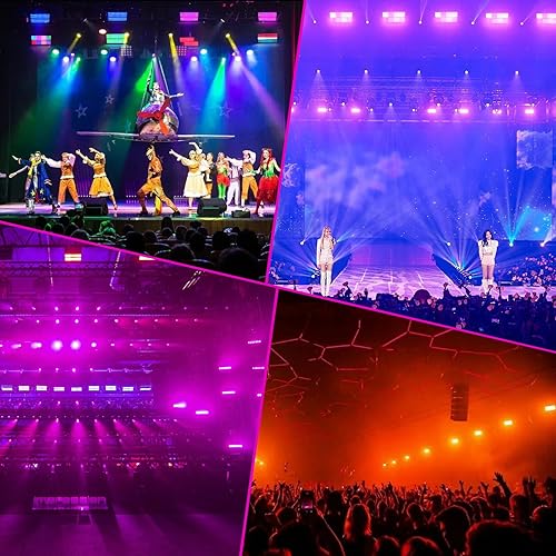 Vista 11 de Luces LED de efecto estroboscópico de escenario – 120 W RGBW DJ luz con 48 zonas de persecución por control DMX activado por sonido activado