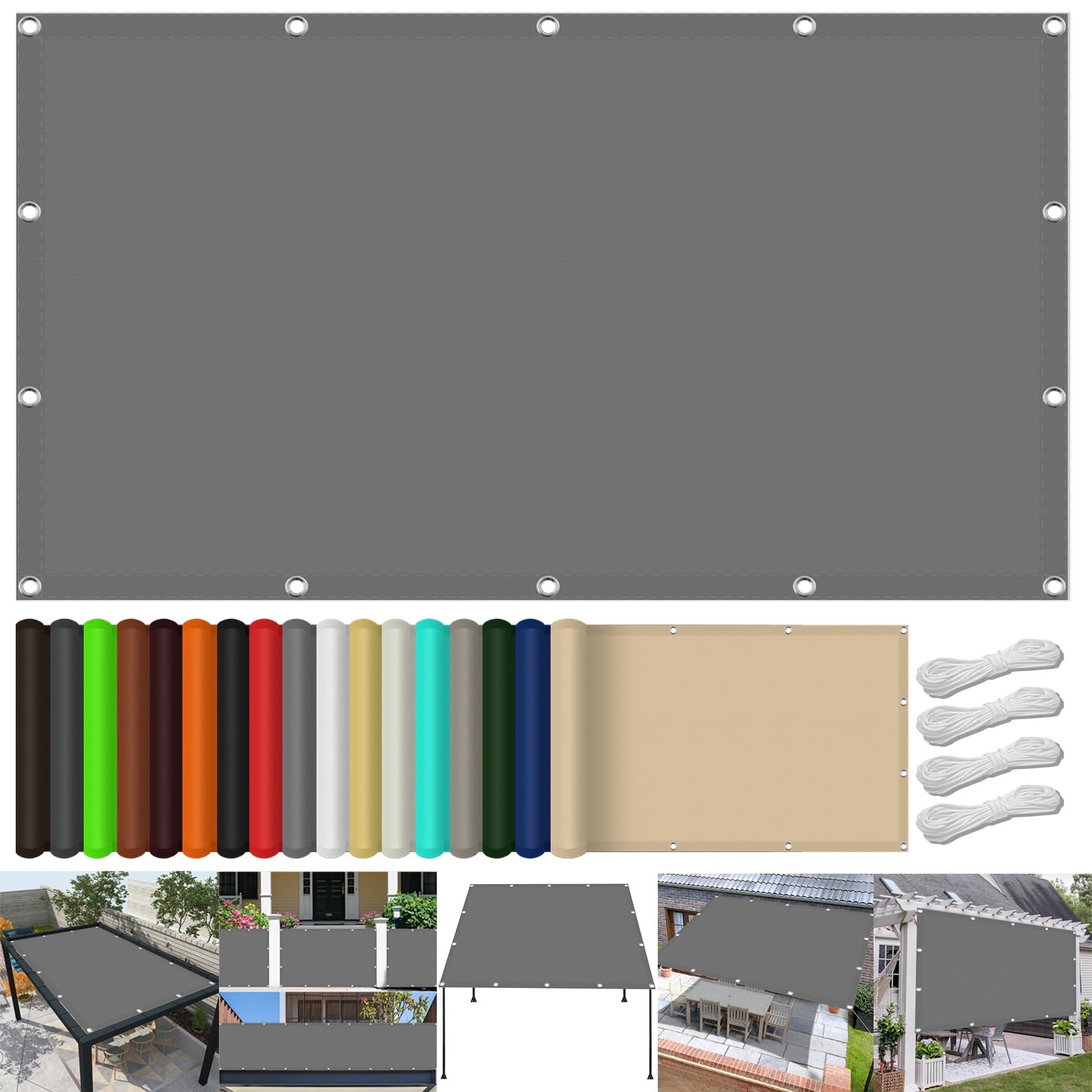 Filet d'ombrage pour serre et terrasse grand format voile 450 x 600 cm
