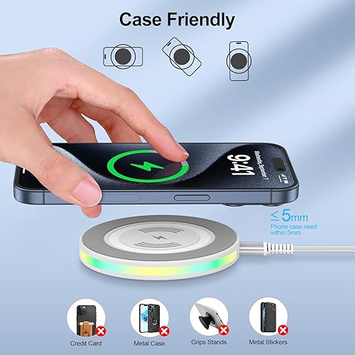 Miniatura 3 de Cargador inalámbrico Android para Google Pixel 8 Pro 7 Pro 6 Pro cargador de teléfono inalámbrico de 15 W con adaptador de carga rápida para Samsung