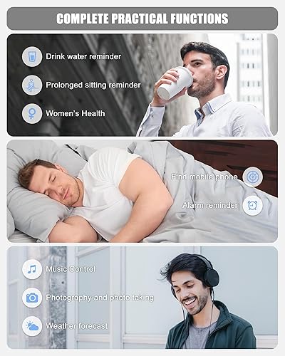 Miniatura 5 de Monitor de actividad física, reloj inteligente para mujeres y hombres con monitor de frecuencia cardíaca, presión arterial, oxígeno en sangre,