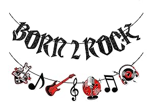 Born2Rock Banner, Pre-strung 2nd Birthday Banner, Party Decorations