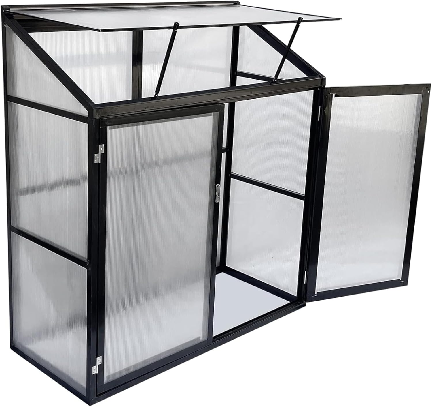 Gegaden Beistell Gewächshaus aluminium Frühbeetmit Rückwand130 * 55