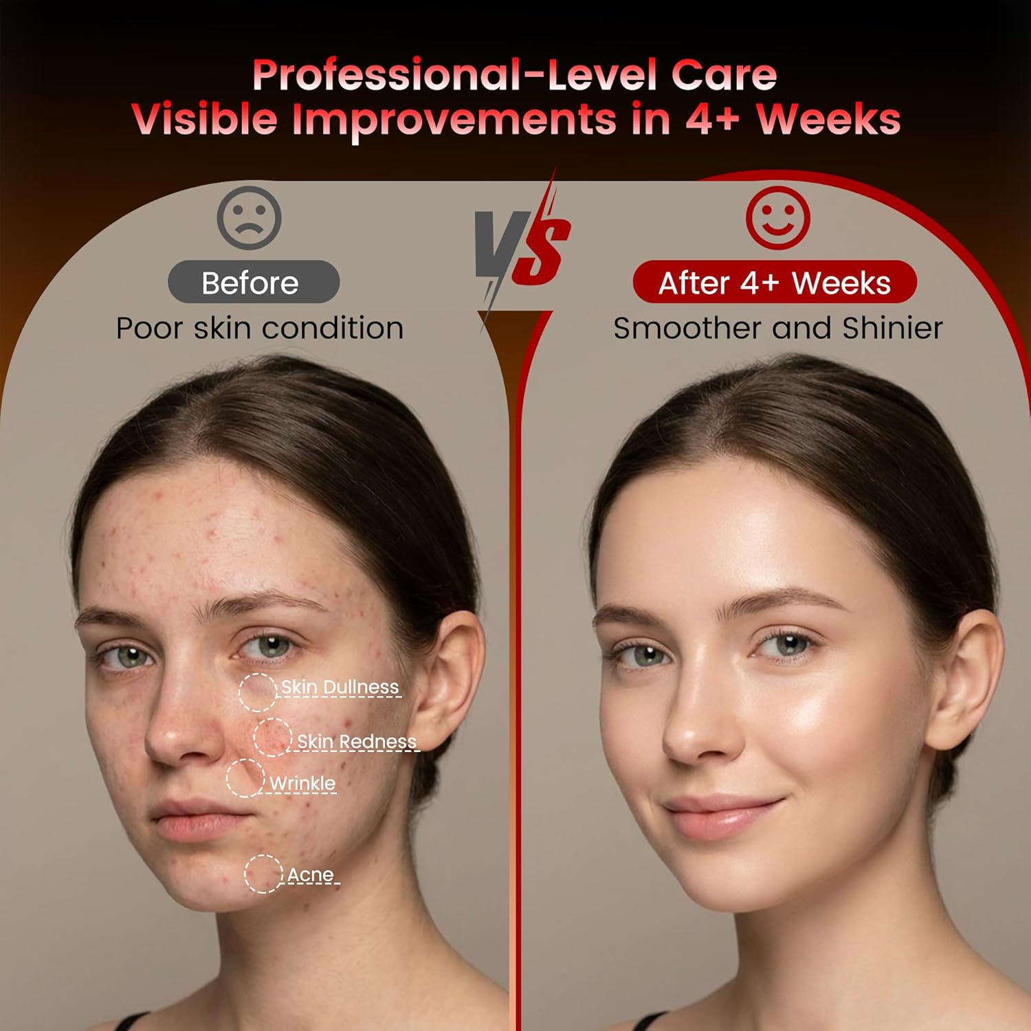 Wireless Red Light Therapy Mask for Face with 104 LEDs & 4 Modes – Anti-Wrinkle & Acne Treatment for Full Face, Chin & Jawline, Portable for Home & Travel Use, Ideal Skincare Gifts for Women