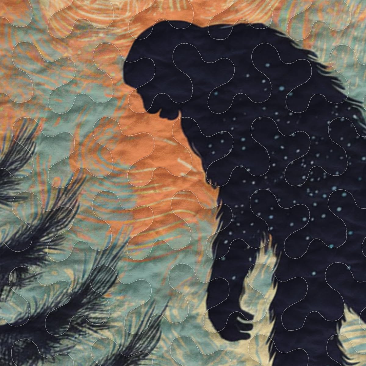 Bigfoot Quilt Queen Bigfoot Sasquatch Gifts for Men Women Adults - Bigfoot Bedding Bigfoot Bed Set King Twin Queen Bigfoot Comforter Set Full Boys Girls, Bigfoot Printed Quilt 3 Pieces Lightweight