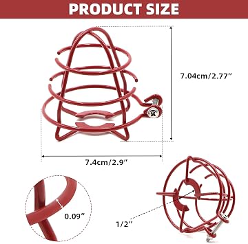 (6 Pack) 1/2 Fire Sprinkler Head Cage Guard Protector Fire Extinguishing System Sprinkler Bracket Red