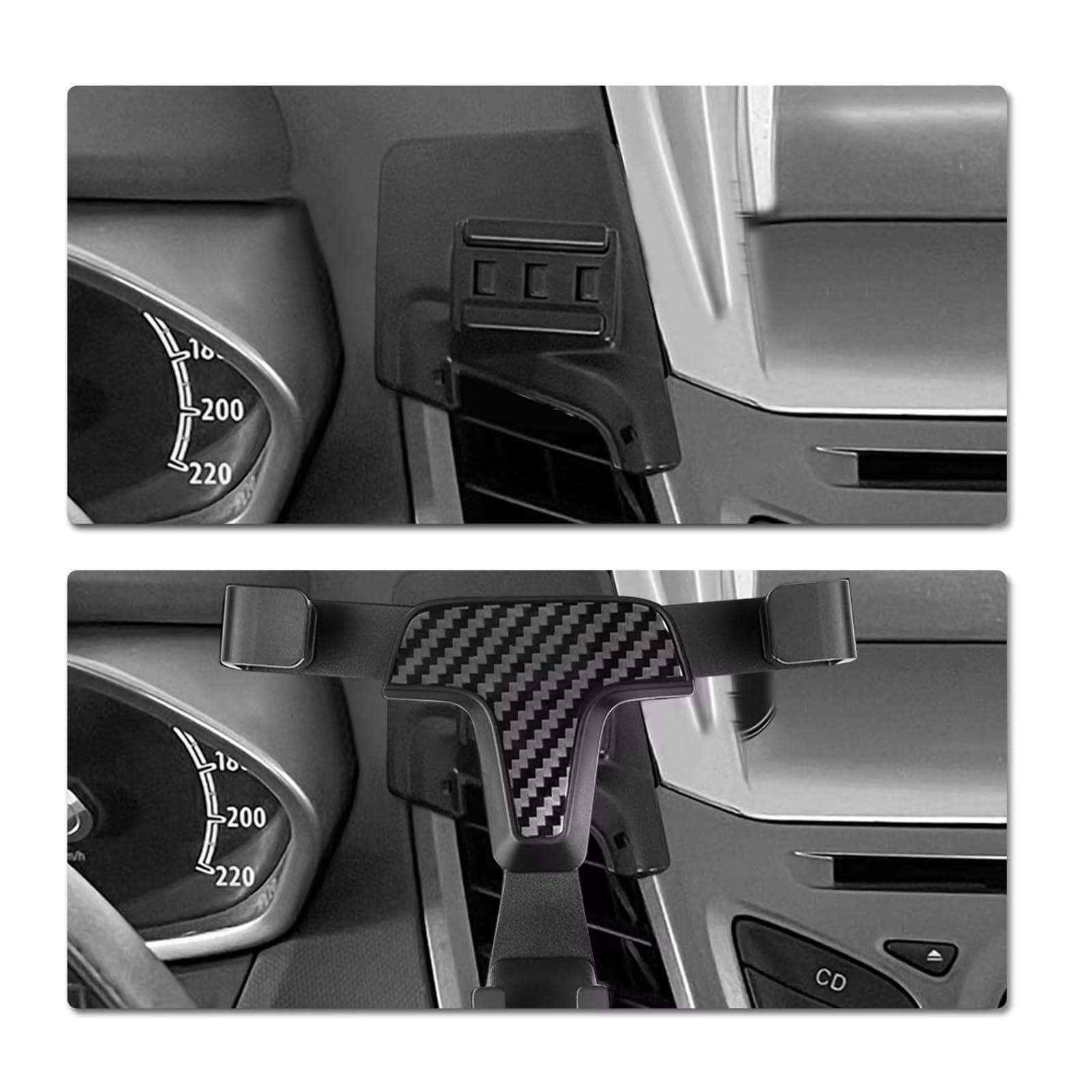 Modanatura Interni Auto Per Ford Per Fiesta 2008-2016 Supporto Per Telefono Auto Supporto Per Bocchetta Dell'aria Per Auto Supporto Per Smartphone Accessori Auto(Nero)