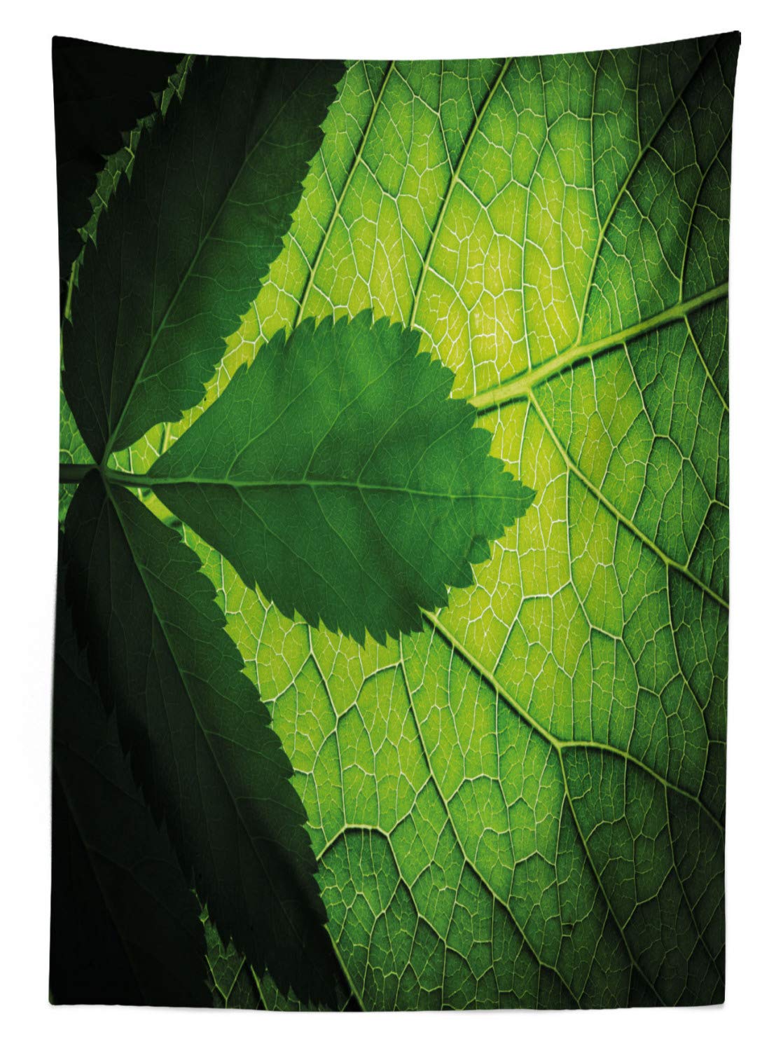 ABAKUHAUS Tovaglia Bosco Toni Verdi Alberi - Rettangolare 140x170 Cm, Resina Verde E Avorio