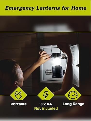 Miniatura 5 de Lichamp Linterna LED para campamento, paquete de 4 linternas a pilas para cortes de energía, kit de emergencia en interiores y exteriores,