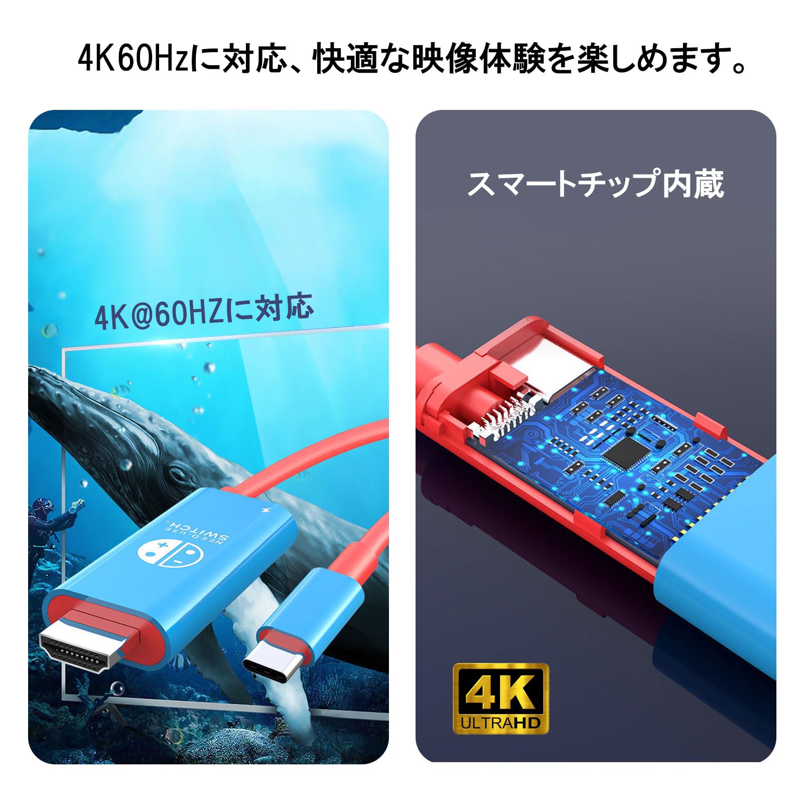 Amazon | 2025年新モデル Switch2 ドック HDMI ケーブル 2m 4K@60Hz