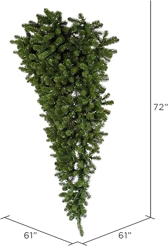 Miniatura 2 de Vickerman Árbol de Navidad artificial americano al revés de 6 pies, sin luz, árbol de Navidad sintético al revés, decoración interior de temporada