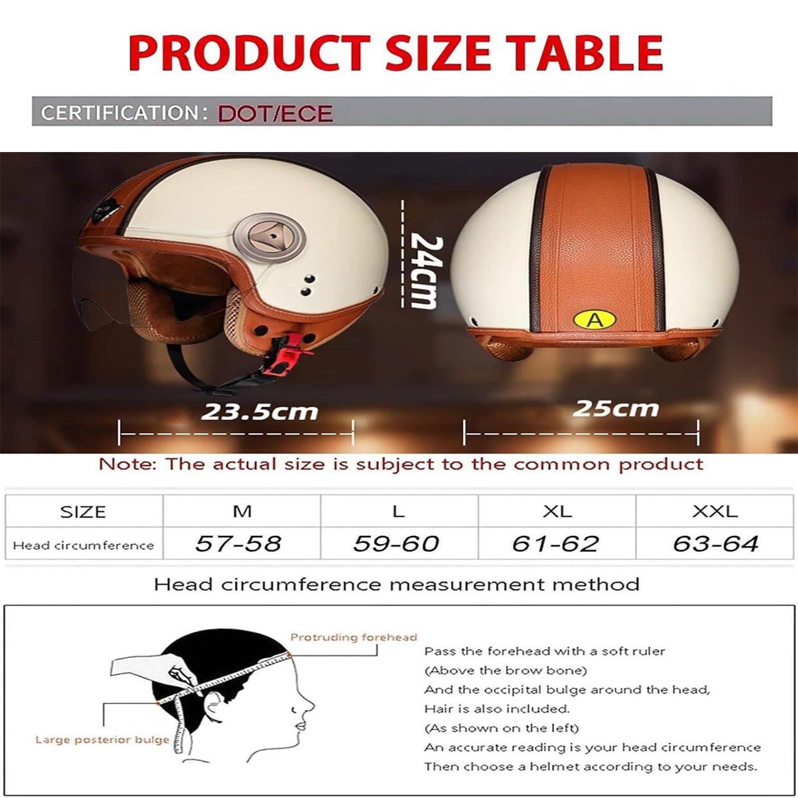 Casco Da Moto Half-helmet A Visiera Solare In Pelle Vera Retro Di Stile 3/4, Jet A Viso Aperto A Stile Tedesco, Certificato DOT/ECE – Per Mopedi Unisex.