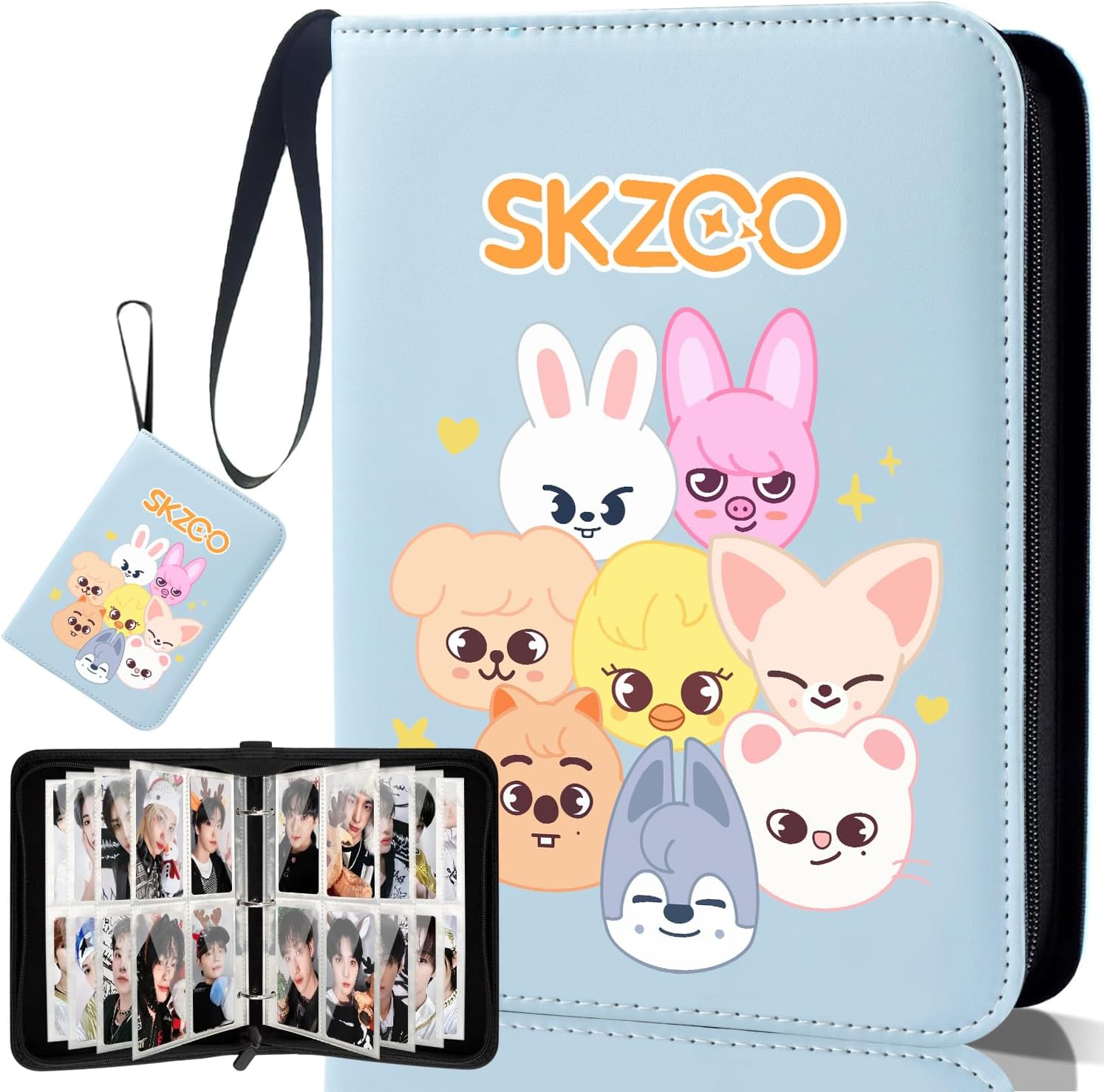 Stray Kids Photocard Binder, SKZ Skzoo Cute Cartoon Photocards Holder, Straykids Trading Card Album 400 Pockets, Kpop Merch Gifts for Stay