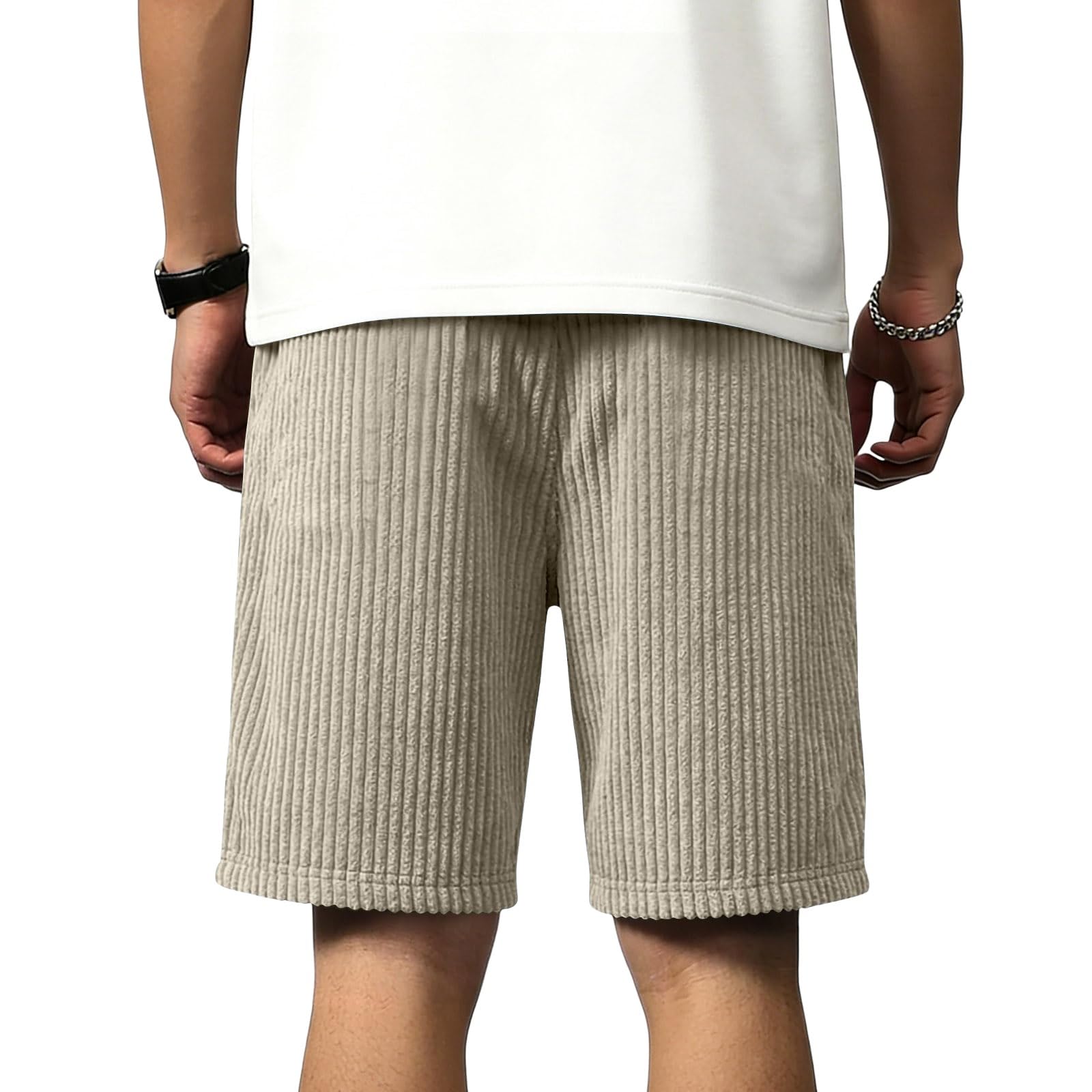 Pantaloncini chino, da uomo, 3XL, con tasche, gamba dritta | Pantaloncini sportivi eleganti, leggeri, estivi, elasticizzati, ideali per il tempo libero