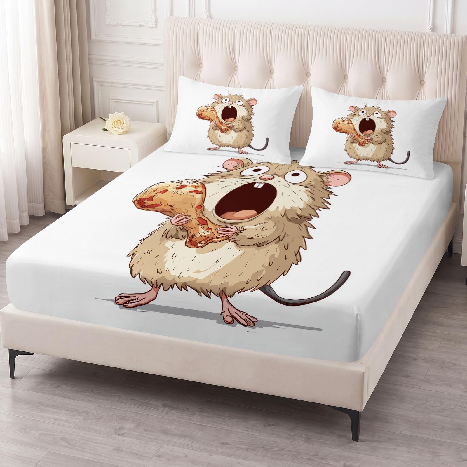 Super King prześcieradło z gumką kreskówka zwierzę 180 x 200 cm