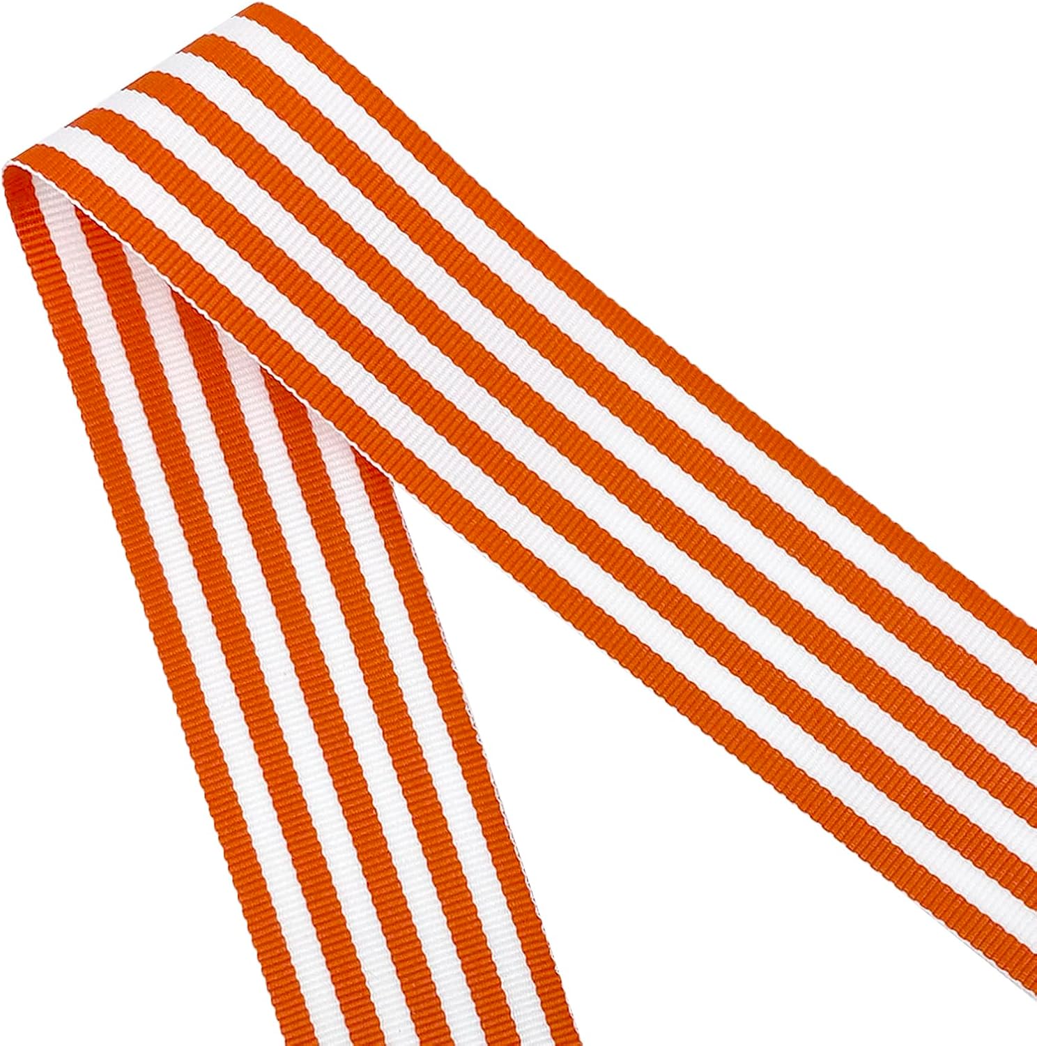 Morex Ribbon Striped Polyester Grosgrain Ribbon, Party Decorations, Gift Wrapping, Fun Patterns, 1-1/2" by 20 yd., Orange