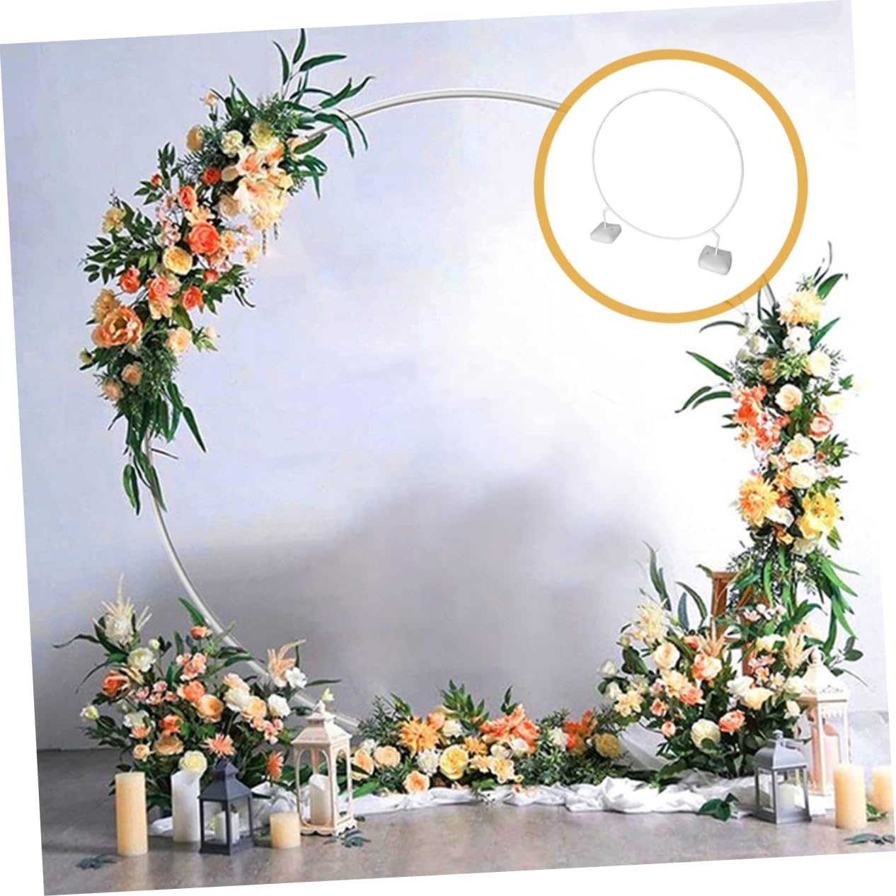 1set Round Shape Balloon Arch Stand Kit Base Flexible and Reusable Balloon Arch Frame for Party Decorations Height for Birthdays and Weddings