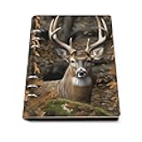 VstaDank Camouflage Deer Notebook Refillable A5 Binder Notebooks 6 Ring PU Leather Binder Journal Reusable Travel Diary Vintage Planner for Writers Business Work Daily 6.9”x 9”