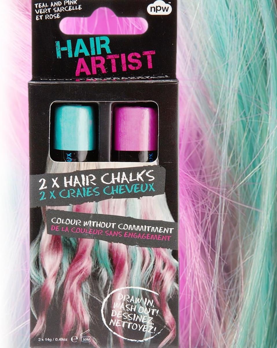 wor Teal and Pink Hair Chalk