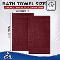 Vista 2 de DAN RIVER Juego de 4 toallas de baño, 27 x 54 pulgadas, 100% algodón, más grandes y ligeras, de secado rápido, súper suaves y absorbentes, toallas