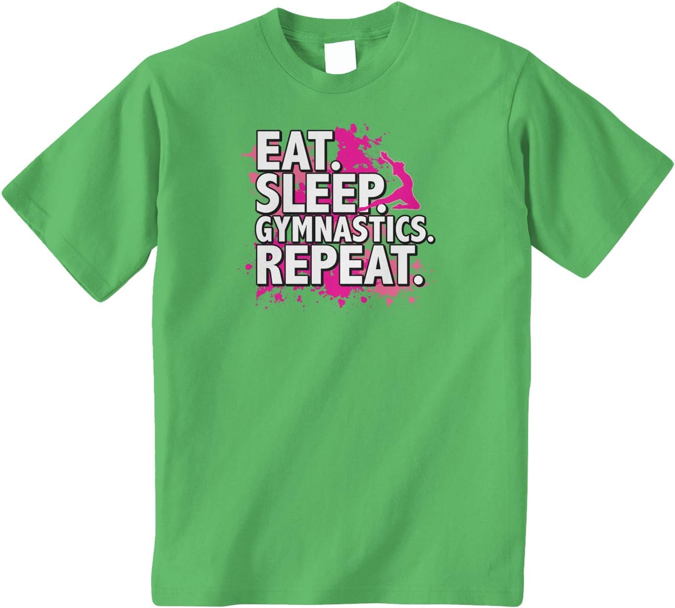 Threadrock Big Girls' Eat Sleep Gymnastics Repeat Youth T-Shirt