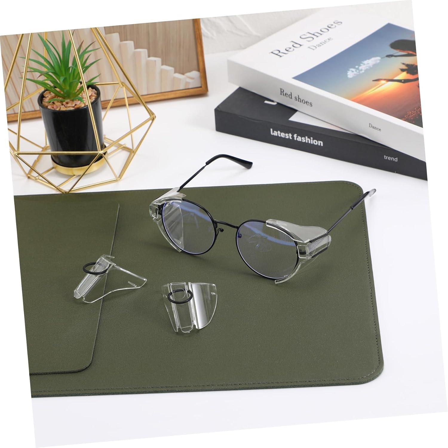 5sets Indoor Outdoor Pack Pc Protective Sheets Eyeglasses Side Shield for Eyeglasses Protection 2pairs*5