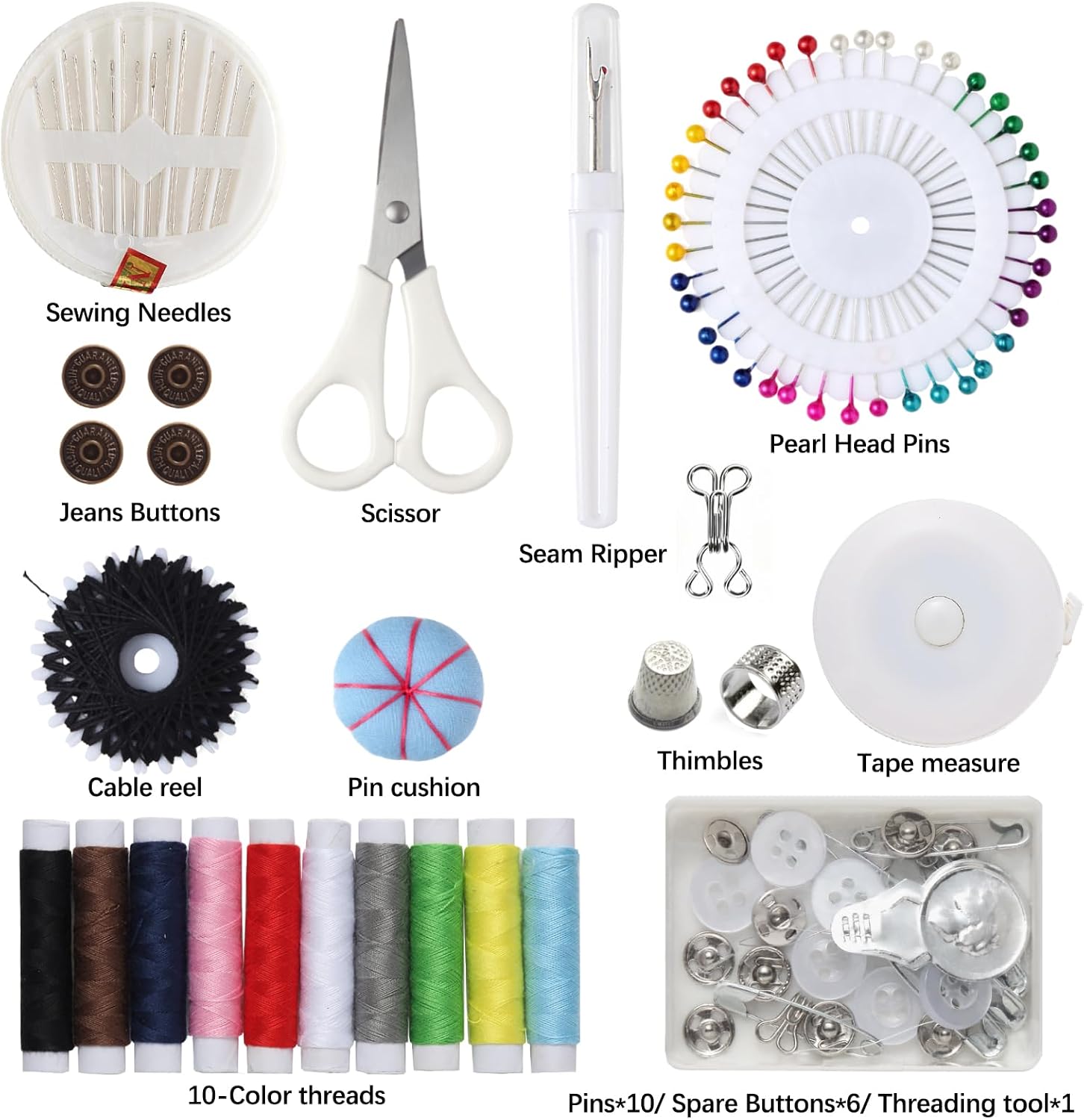LBTEE Sewing Kit with Tin Box Container, Needle and Thread Kit with Floral Pattern Metal Storage, Gifts for Mom Grandma Friend, Sewing Accessories with Case for Home, Work, Travel, Emergency