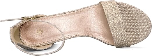 mysoft Women's Chunky Low Heels Open Toe Block Heeled Dress Ankle Strap Pump Wedding Sandals thumbnail 4