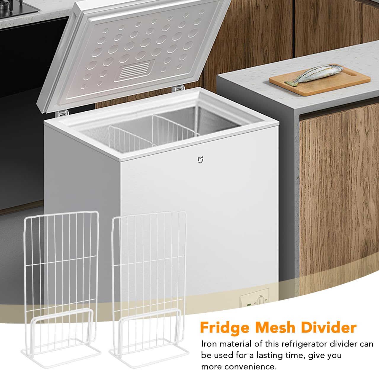 BESPORTBLE Gefrierschrank-Trennwand 2Er Set Verstellbarer Drahttrenner Aus Eisen 11.02X6.69X3.94 Zoll Flexible Gefrierfach Organizer Für Ordnung Und Lagerung