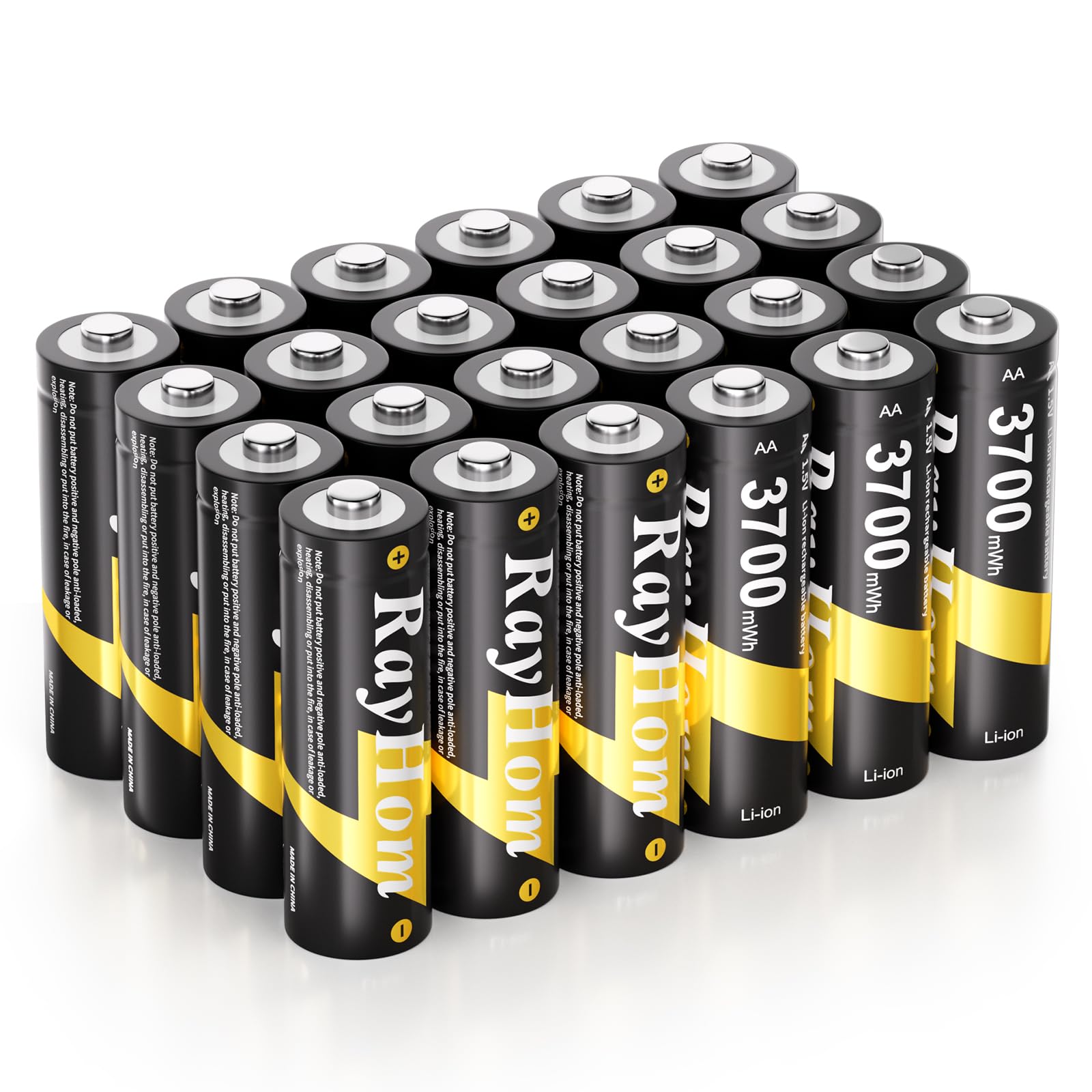 RayHom 24-Pack AA Lithium Rechargeable Batteries