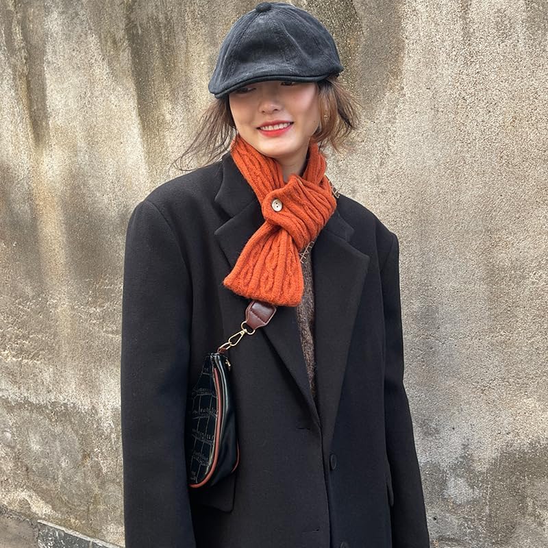 Solyinne Cute Mini Neck Warmer Scarf for Woman Knit Neck Gaiter with Two Buttons Outdoor Activities - Image 2